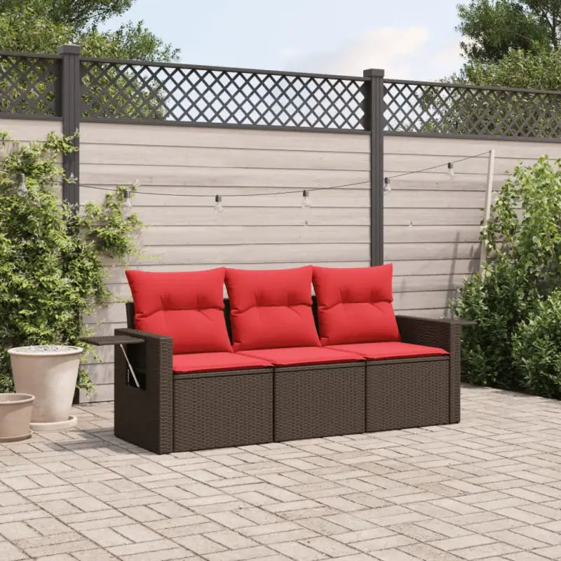 Poly Rattan Loungeset met Waterdichte Tas en Gepoedercoat Staal - Tuinsets