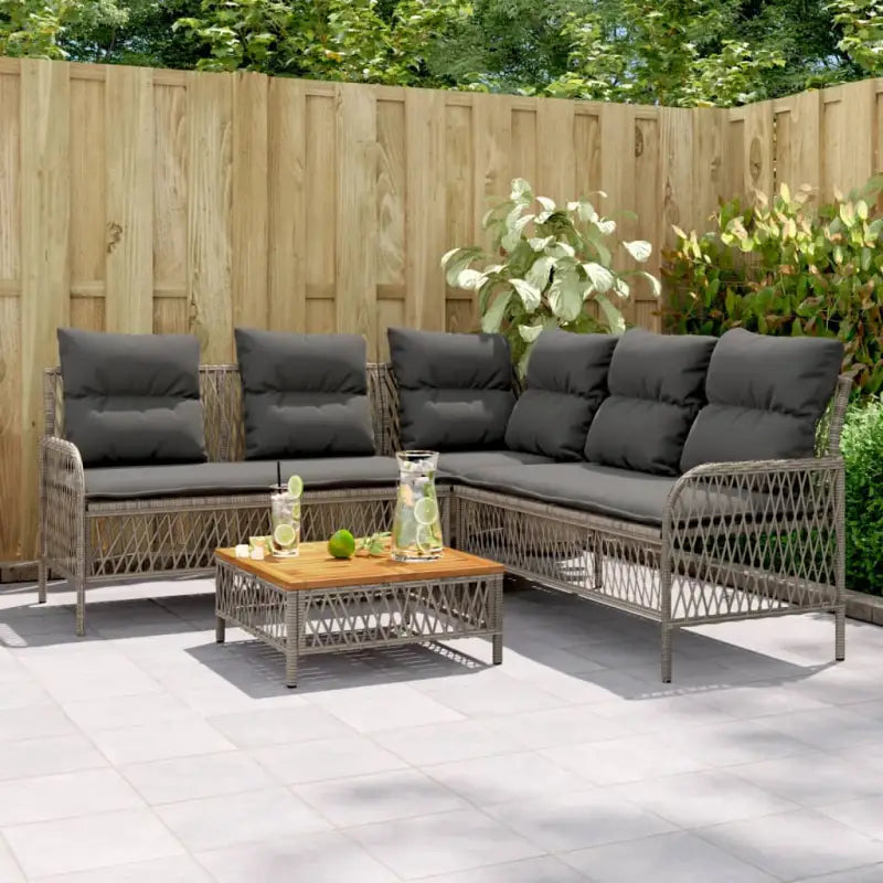 Poly rattan loungeset voor comfortabele zitervaring met wasbare hoes - Tuinsets