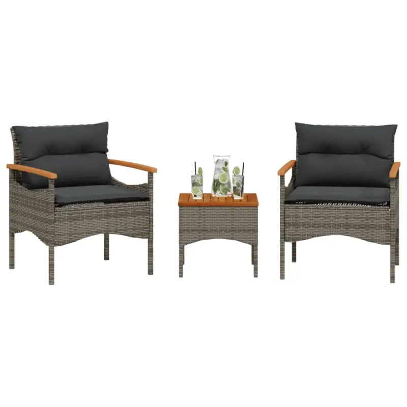 Poly Rattan Loungeset voor een comfortabele zitervaring en eenvoudig schoonmaken - Grijs - Tuinsets