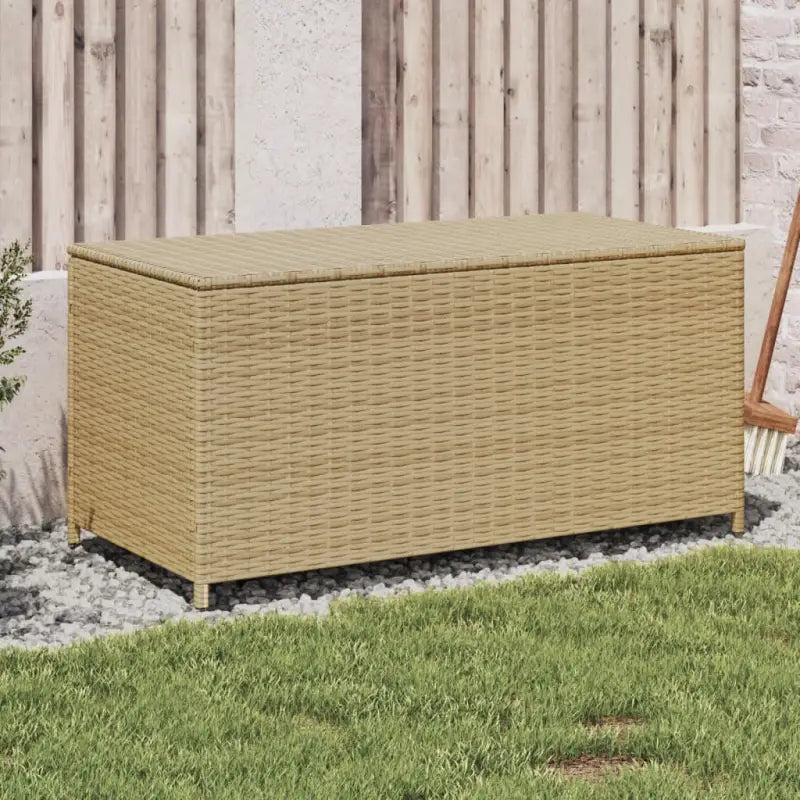 Poly Rattan Opbergbox met Gepoedercoat Stalen Frame voor Buiten - Gemengd beige / 100 x 50 x 50 cm - Opbergboxen