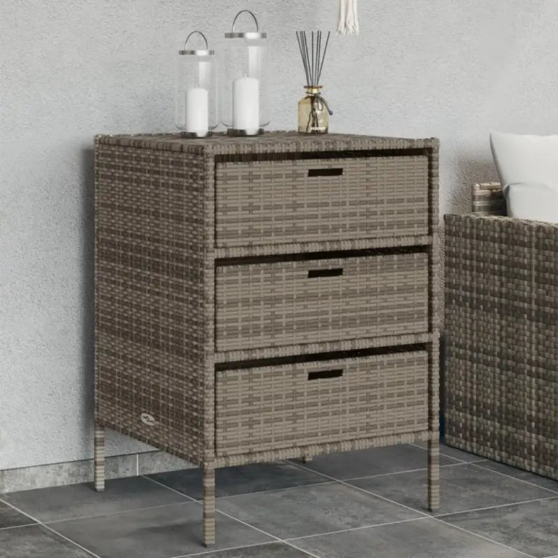 Poly Rattan Opbergbox voor Buiten voor Kussens en Tuinbenodigdheden - Grijs / 55 x 59 x 80 cm - Opbergboxen voor buiten
