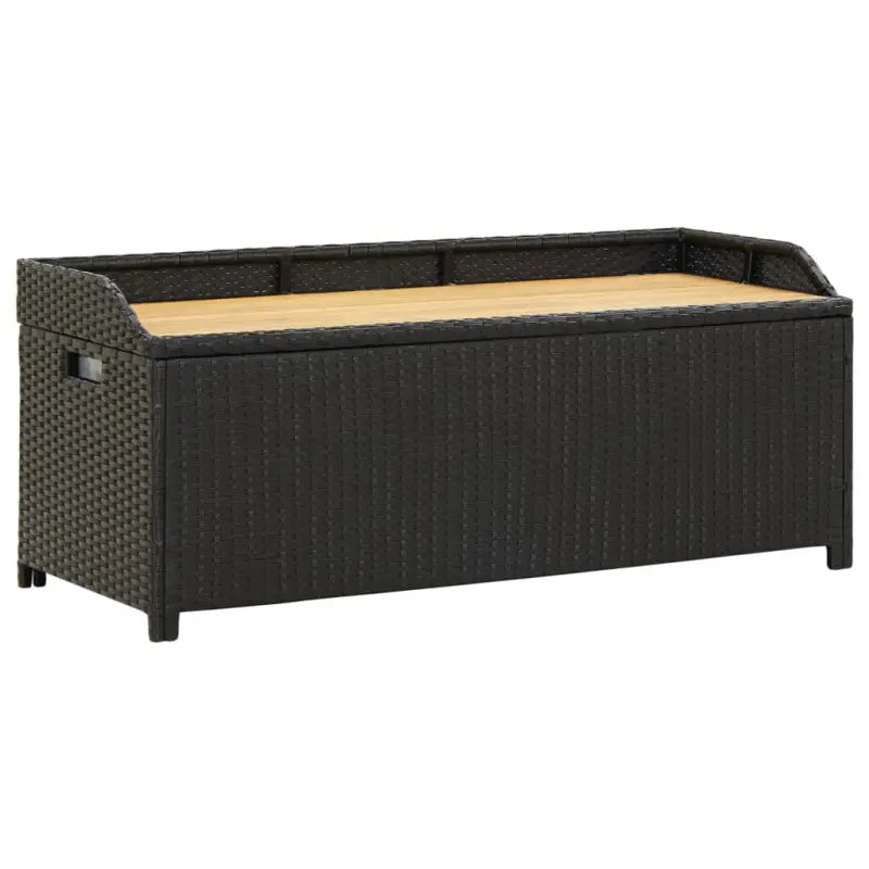 Poly rattan tuinbank met opbergbakje voor andere spullen en waterdichte tas - Zwart / 120 x 50 x 50 cm / 1 - Tuinbanken
