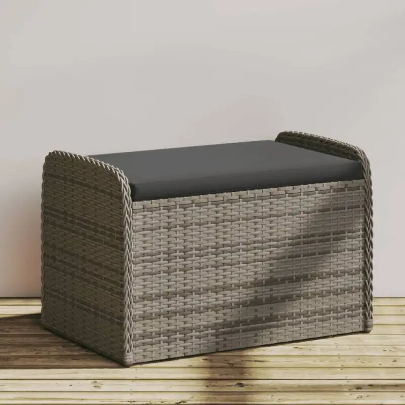 Poly Rattan tuinbank met opbergruimte voor andere spullen en waterdichte tas - Grijs / 80 x 51 x 52 cm / 1 - Tuinbanken