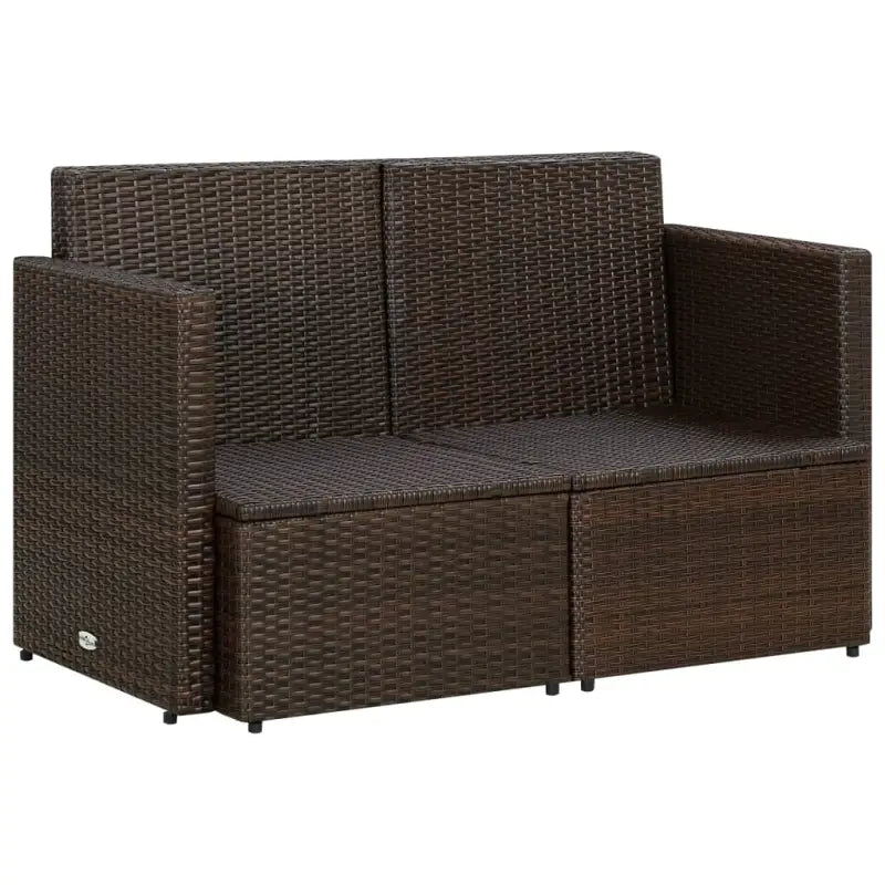 Poly Rattan Tuinbank met Stalen Frame inclusief Levering - Bruin / 1 - Loungebanken