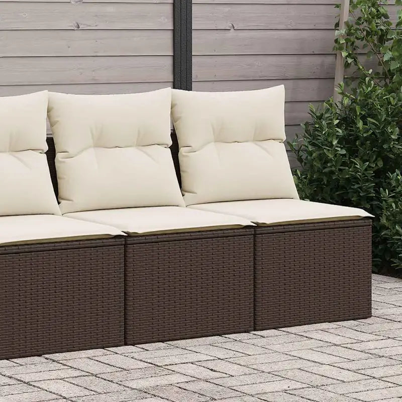 Poly Rattan Tuinbank met Waterdichte Tas en Wasbare Hoezen - Bruin / met opbergruimte - Tuinsets