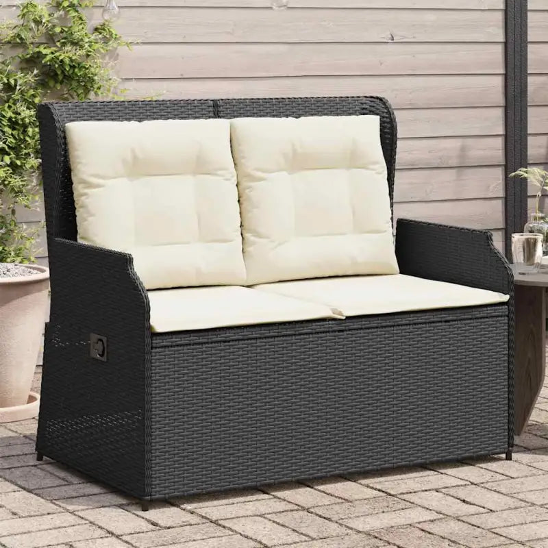 Poly rattan tuinbank voor een comfortabele zitervaring met wasbare hoes - Zwart / 1 / Tweezitsbank - Loungebanken