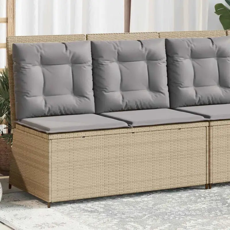 Poly rattan tuinbank voor een comfortabele zitervaring met wasbare hoes - Beige en grijs / 1 / Bank - Loungebanken