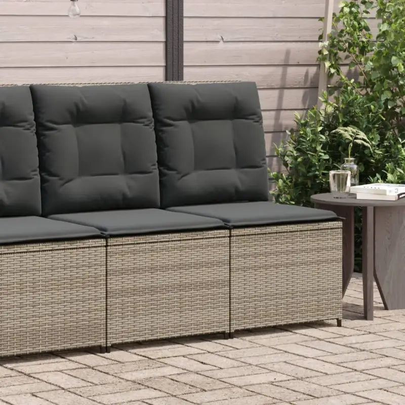 Poly rattan tuinbank voor een comfortabele zitervaring met wasbare hoes - Grijs / 1 / Middenbank - Loungebanken
