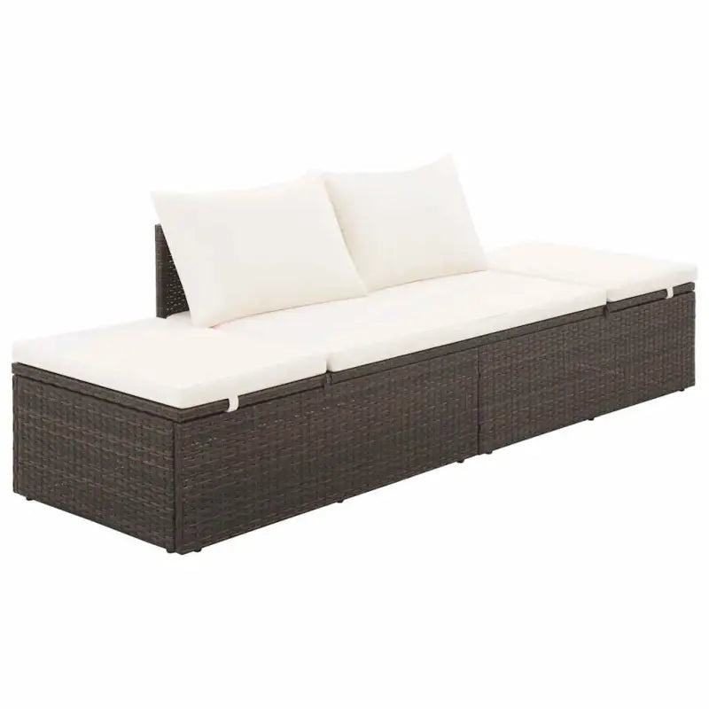 Poly rattan tuinbed met gepoedercoat stalen frame voor buitengebruik - Tuinbedden