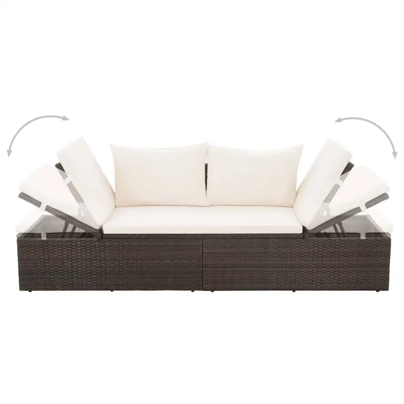 Poly rattan tuinbed met gepoedercoat stalen frame voor buitengebruik - Tuinbedden