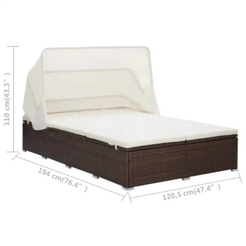 Poly Rattan Tuinbed met Luxe Tweepersoons Ligbed voor Buitenplezier - Tuinbedden