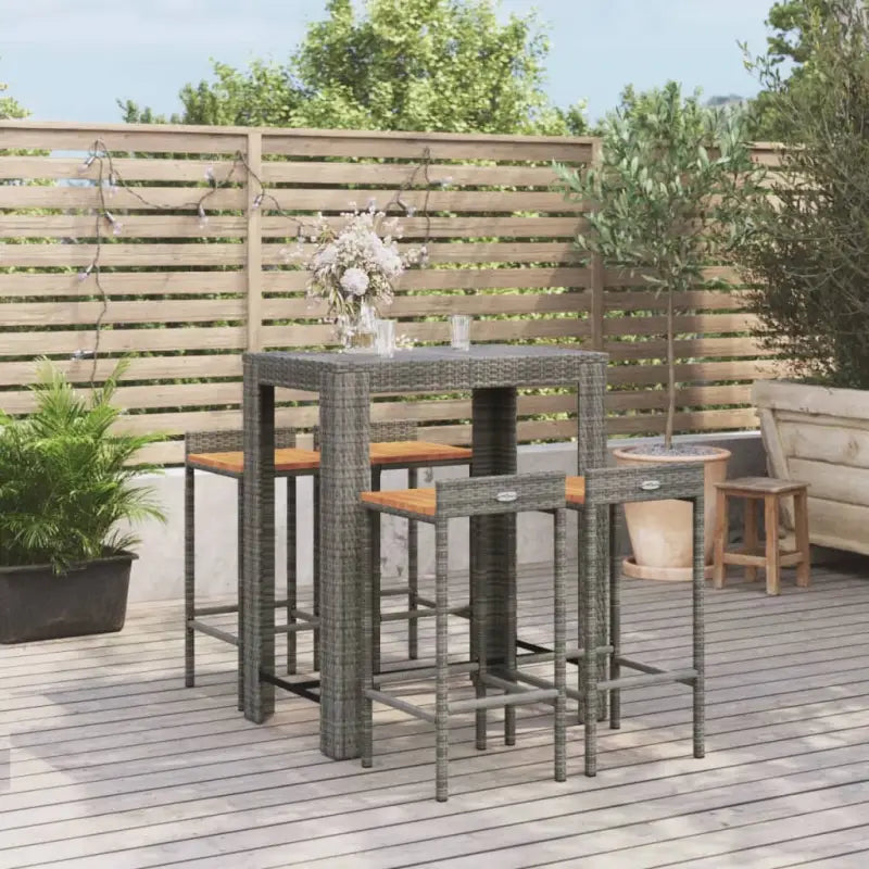 Poly rattan tuinset met aangename uitstraling en gepoedercoat staal - Grijs - Tuinsets