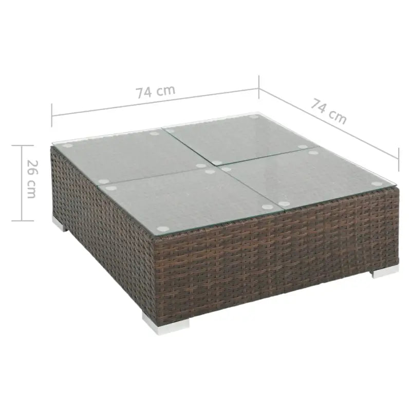 Poly Rattan Tuinset met Diepte Zitting en Gepoedercoat Stalen Frames - Tuinsets