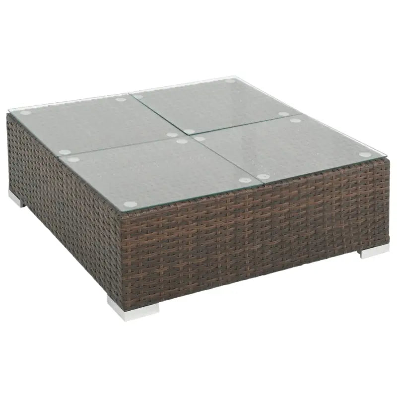 Poly Rattan Tuinset met Diepte Zitting en Gepoedercoat Stalen Frames - Tuinsets
