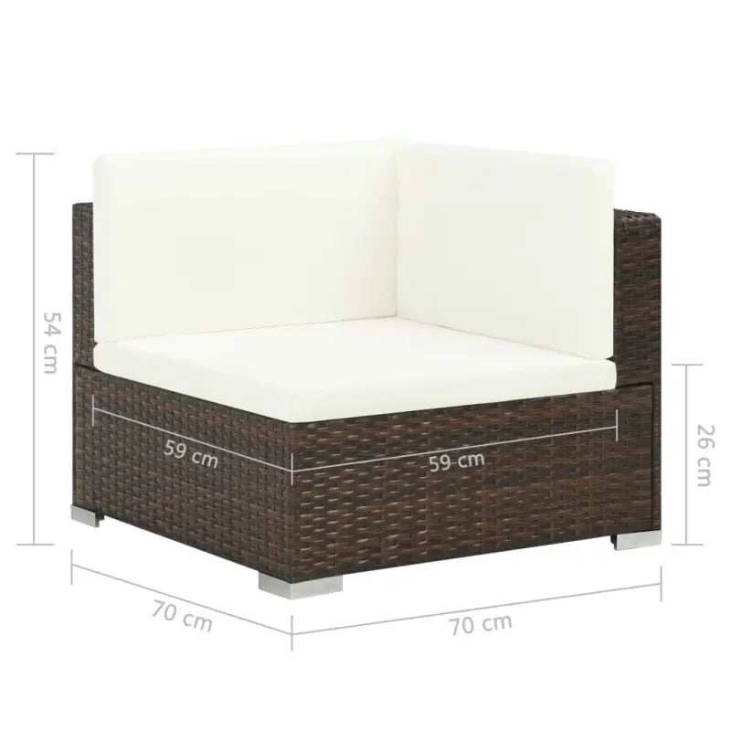 Poly Rattan Tuinset met Diepte Zitting en Gepoedercoat Stalen Frames - Tuinsets