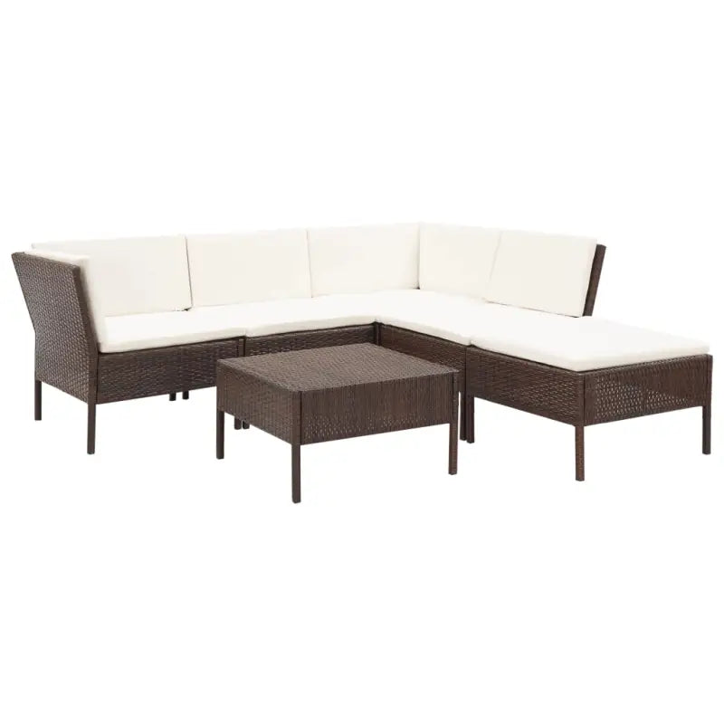Poly rattan tuinset met levering bevat en brede zitting voor gezellige lounges - Bruin - Tuinsets