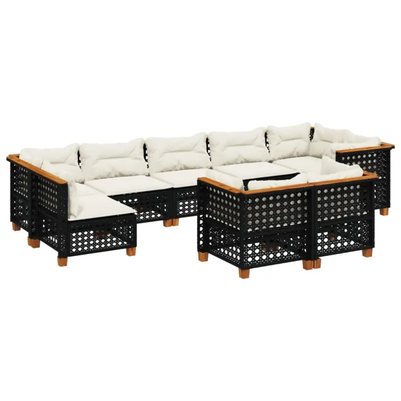 Poly Rattan Tuinset met Natuurlijke Olieafwerking en Comfortabele Zitervaring - Tuinsets