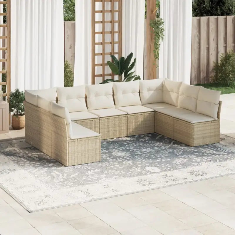 Poly Rattan Tuinset met Waterdichte Tas en Gepoedercoat Staal - beige en crèmekleurig / Zonder tafel - Tuinsets