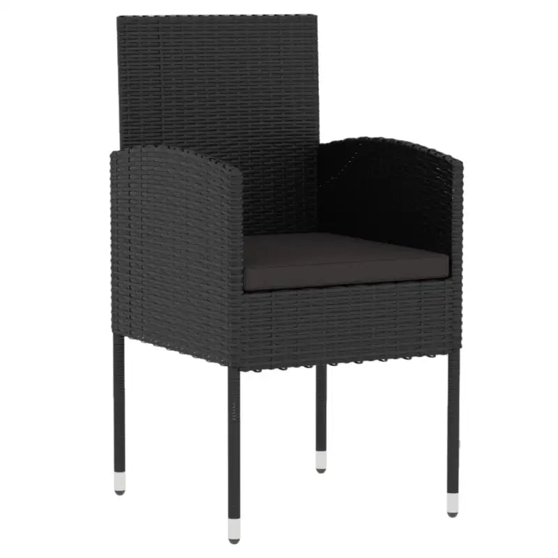 Poly Rattan Tuinset voor comfortabel buiten eten of ontspannen - Zwart - Tuinsets