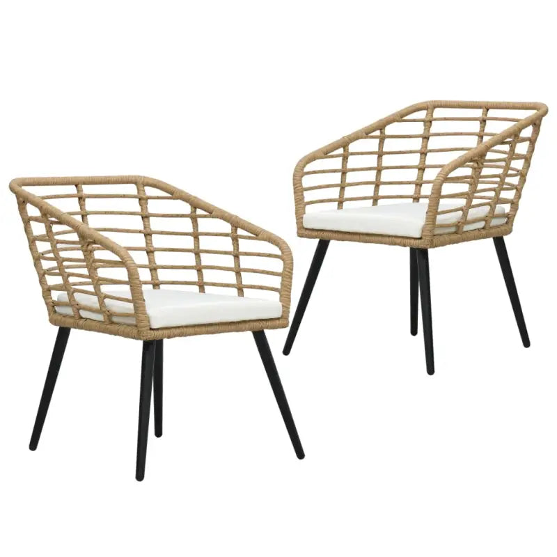 Poly rattan tuinstoelen voor rustieke charme en veelzijdigheid - Eiken / 2 - Tuinstoelen