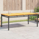 Poly Rattan tuintafel eenvoudig schoon voor gezellige tuin en terras momenten - Zwart en bruin / 180 x 90 x 75 cm / 1