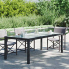 Poly rattan tuintafel met gehard glas voor stijl en stabiliteit - Tuintafels