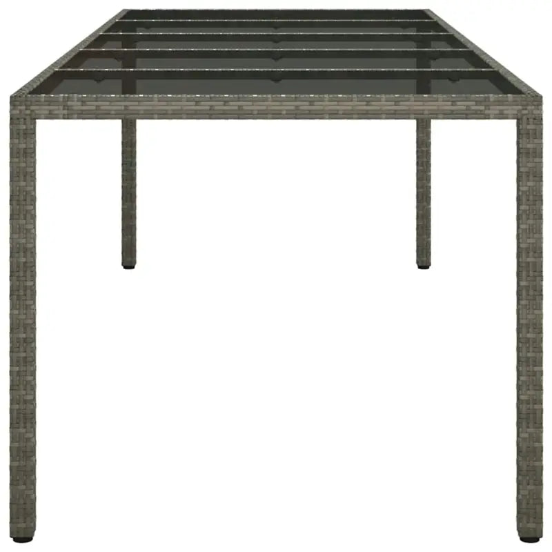 Poly rattan tuintafel met gehard glas voor stijlvolle buitenruimte - Tuintafels