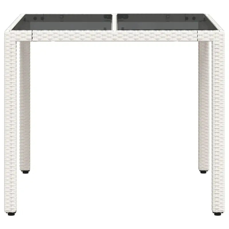 Poly rattan tuintafel met gemakkelijk schoon en gehard glas - Tuintafels