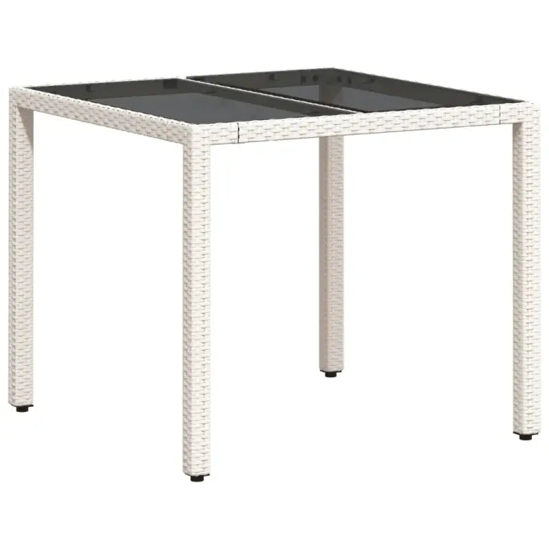 Poly rattan tuintafel met gemakkelijk schoon en gehard glas - Tuintafels