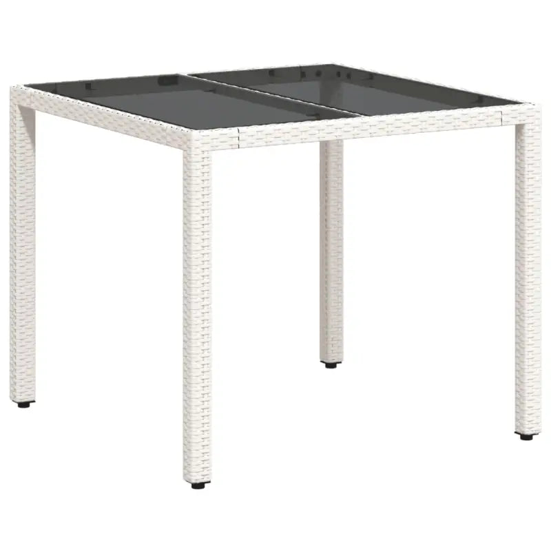 Poly rattan tuintafel met gemakkelijk schoon en gehard glas - Tuintafels