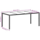 Poly Rattan Tuintafel met Geshard Glas en Gemakkelijk Schoon Makelijk - Tuintafels