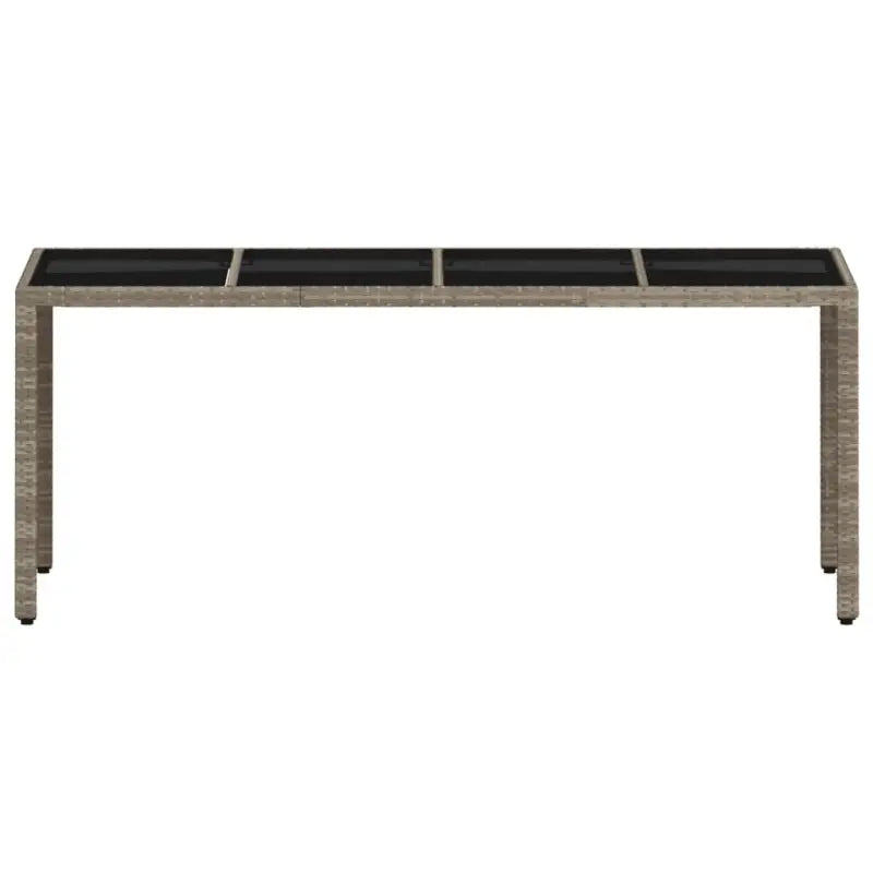 Poly Rattan Tuintafel met Geshard Glas en Gemakkelijk Schoon Makelijk - Tuintafels