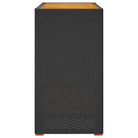 Poly rattan tuintafel met houten blad eenvoudig schoon en veelzijdig - Tuintafels