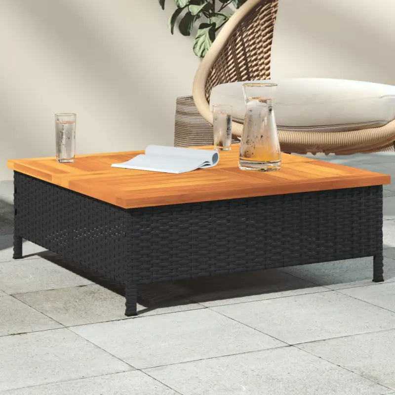 Poly rattan tuintafel voor gemakkelijk schoonmaken en gezellig samenzijn - Zwart / 1 - Tuintafels