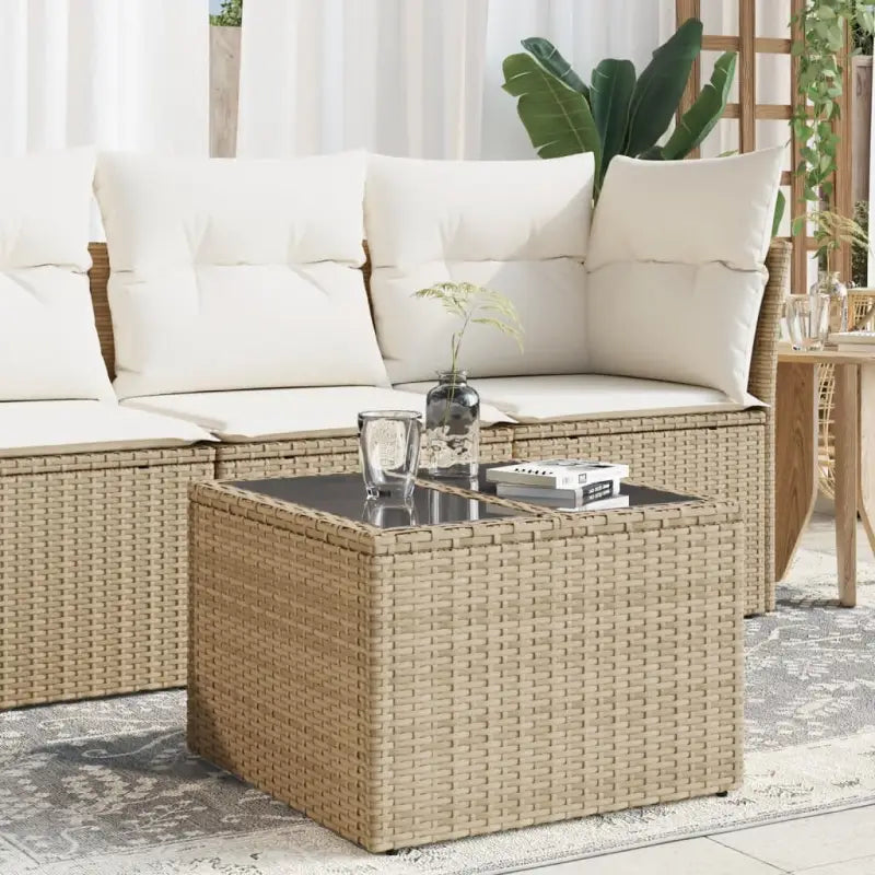 Poly rattan tuintafel voor gezellig samenzijn en eenvoudig schoonmaken - Beige / 1 / pe rattan - Tuintafels