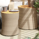 Poly Rattan Tuintafels Gemakkelijk Schoon voor Gezellig Buitenplezier - Beige / 1 / Dichtgeweven - Tuintafels