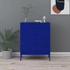 Praktische bijzetkast met stalen constructie en aanpasbare hoogte - Marineblauw / 1 - Commodes & ladekasten