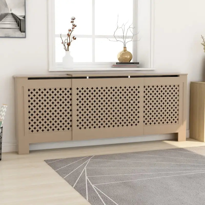 Radiatorombouw van MDF voor een stijlvolle woonkamerafwerking - Bruin / 205 x 20.5 x 81.5 cm / 1 - Accessoires