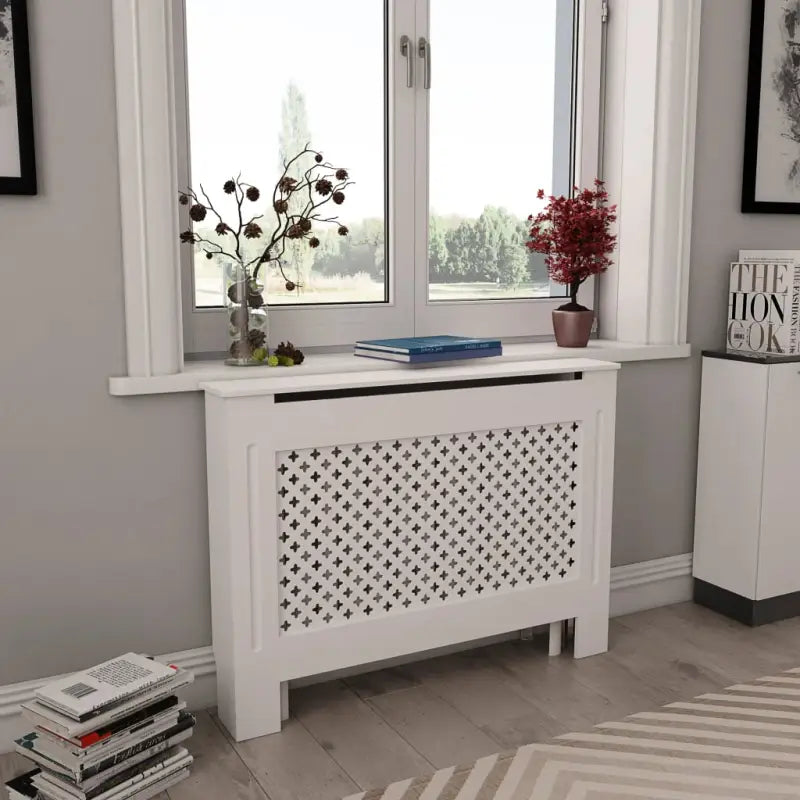 Radiatorombouw van MDF voor een stijlvolle woonkamerafwerking - Wit / 112 x 19 x 81.5 cm / 2 - Accessoires