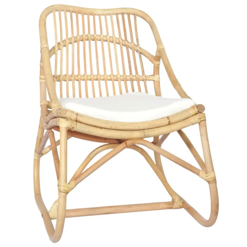 Rattan Fauteuil met Linnen Kussen voor een Charmante en Comfortabele Ruimte - Naturel / 1 - Fauteuils & Relaxfauteuils
