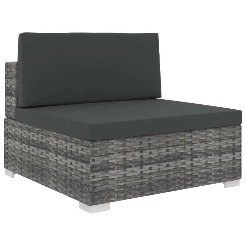Rattan loungeset met waaiervormige hocker voor het hele jaar door buitengebruik - Grijs - Tuinsets