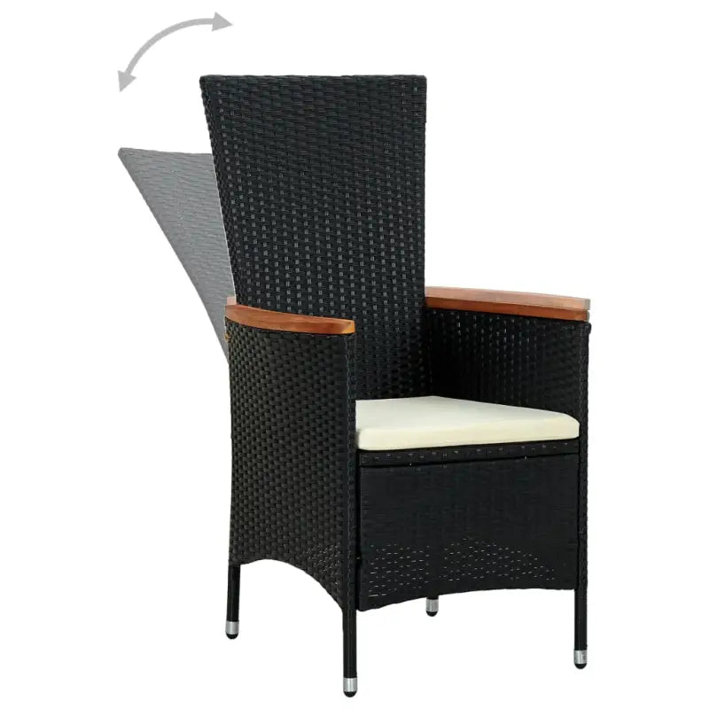 Rattan tuinset met gepoedercoat staal en verstelbare rugleuning - Tuinsets