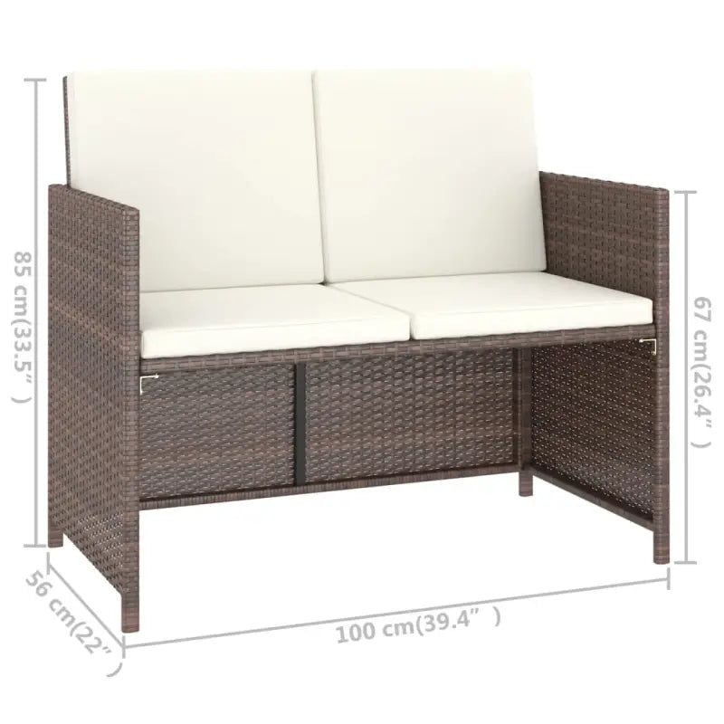 Rattan Tuinset met Glazen Tafelblad en Levering Bevat - Tuinsets