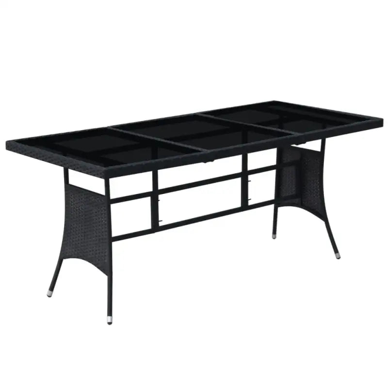 Rattan tuinset met stalen frame en verwijderbare zitkussens - Zwart - Tuinsets