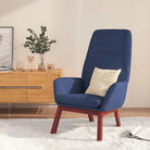 Relaxfauteuil met massief rubberwood voor ultiem comfort - Blauw / 1 / Zonder voetensteun - Fauteuils & Relaxfauteuils
