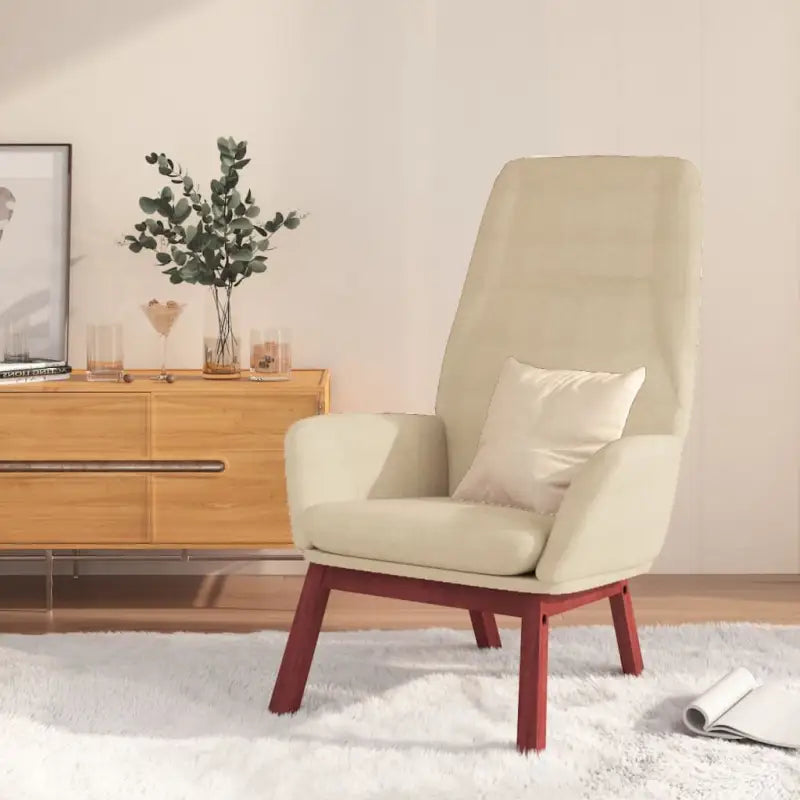 Relaxfauteuil met massief rubberwood voor ultiem comfort - Crème / 1 / Zonder voetensteun - Fauteuils & Relaxfauteuils