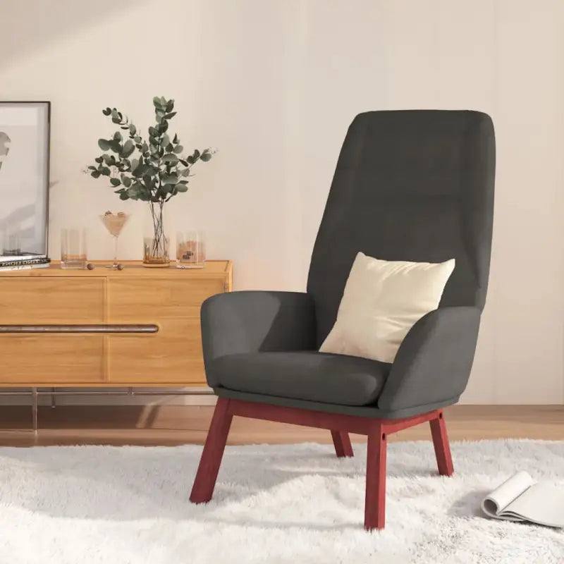 Relaxfauteuil met massief rubberwood voor ultiem comfort - Donkergrijs / 1 / Zonder voetensteun - Fauteuils &