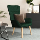 Relaxfauteuil met massief rubberwood voor ultiem comfort - Donkergroen / 1 / Zonder voetensteun - Fauteuils &