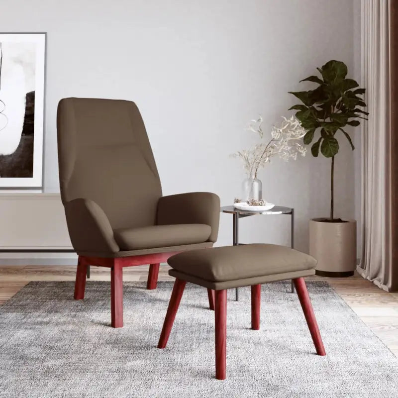 Relaxfauteuil met massief rubberwood voor ultiem comfort - Taupe / 1 / Met voetensteun - Fauteuils & Relaxfauteuils