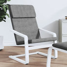 Relaxstoel met massief berkenhout en duurzame stof voor ultiem comfort - Wit en donkergrijs / 1 - Fauteuils &